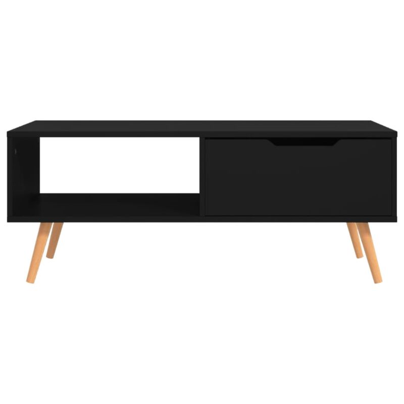 vidaXL Coffee Table - Scandinavian Style, Black, Engineered Wood, 39.4"x19.5"x16.9", Easy Assembly, Ideal for Living Room