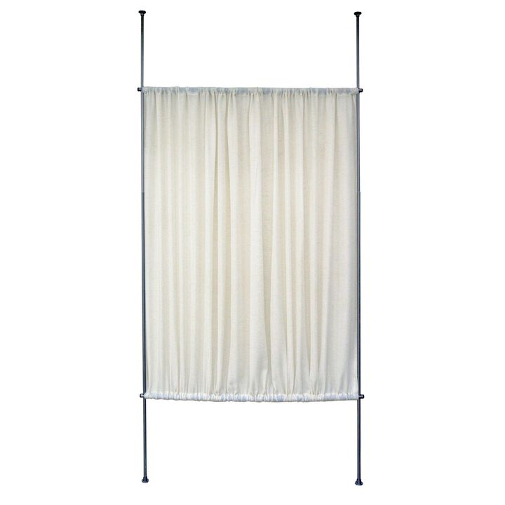 Faux Linen Privacy Panel, 42" x 72", Adjustable Height