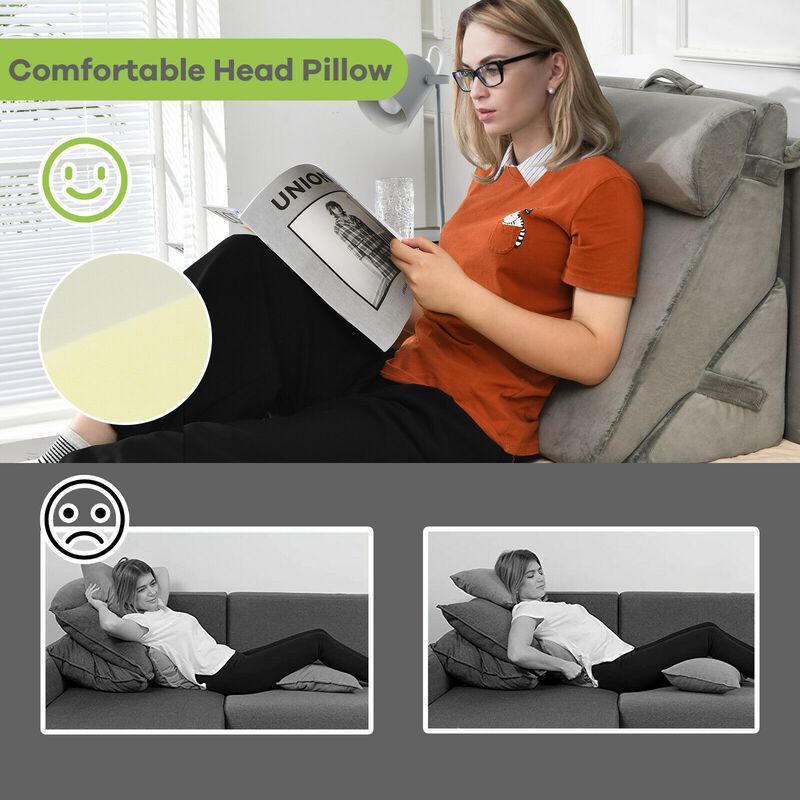 Adjustable Neck and Back Support Memory Foam Headrest for Comfort and Pain Relief