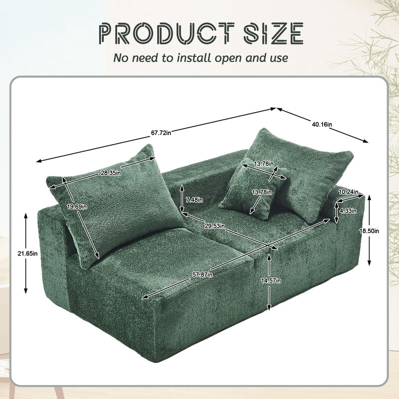 Merax Modern Deep Seat Chenille Fabric Sofa Couch