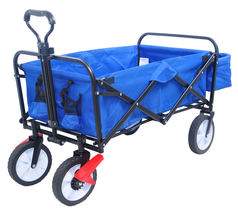 Streamdale Folding Wagon Garden Shopping Beach Cart (Blue colour)