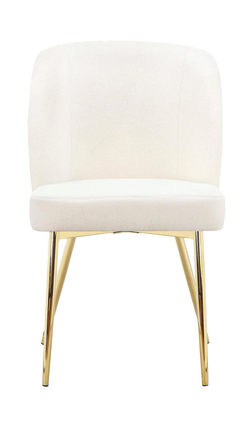 Ren Home Trina Armless Accent Chairs with Soft Velvet Cushion and Gold Chrome Legs Set of 2