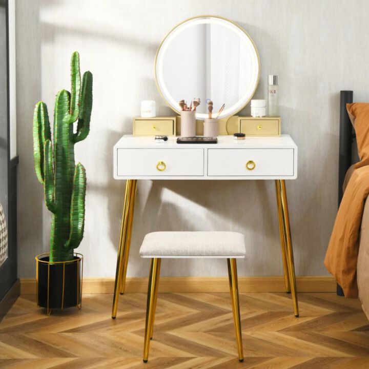 Hivvago Vanity Table Set with Mirror-White