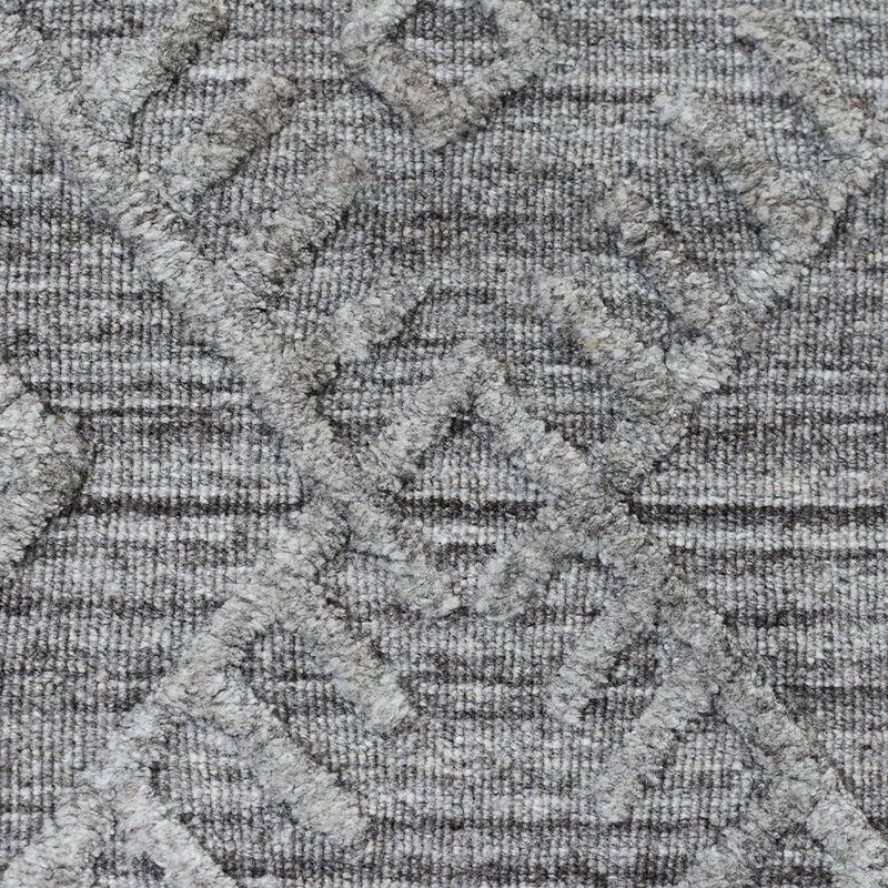 RUGSOTIC CARPETS HAND WOVEN FLAT WEAVE KILIM POLYESTER ECO-FRIENDLY AREA RUGS  - 3'x5', Rectangle Shape, Dark Gray Color, Geometric Modern Design, Low Pile  Handmade Area Rugs (DP0006)