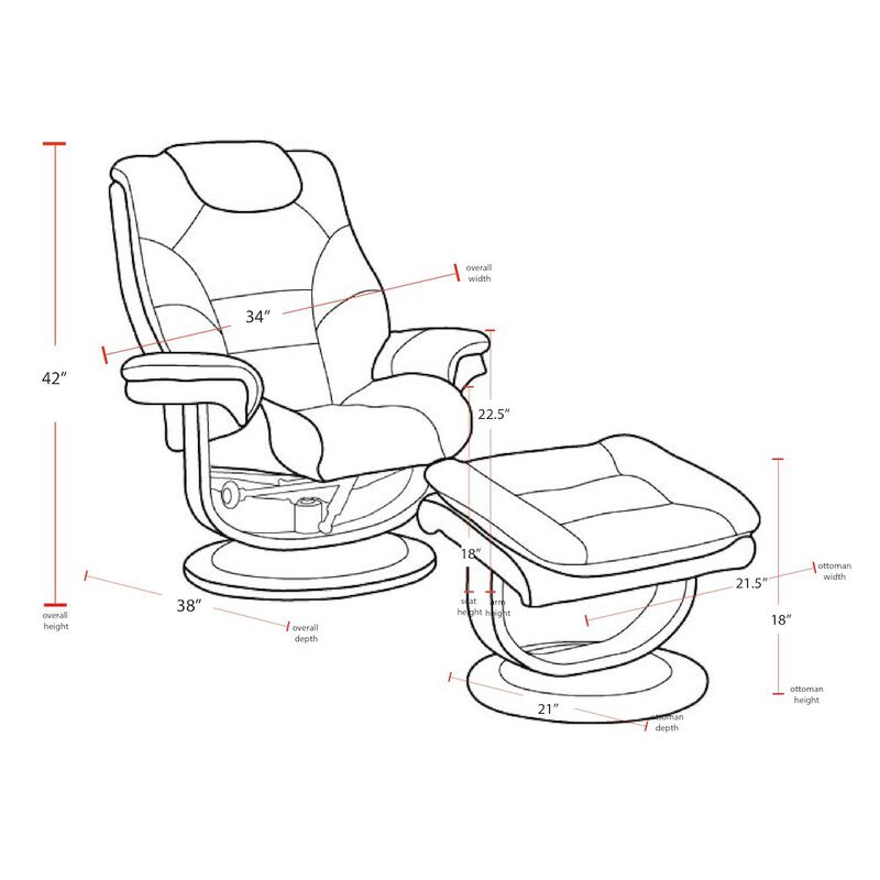 Parker Living Monarch - Truffle Manual Reclining Swivel Chair and Ottoman