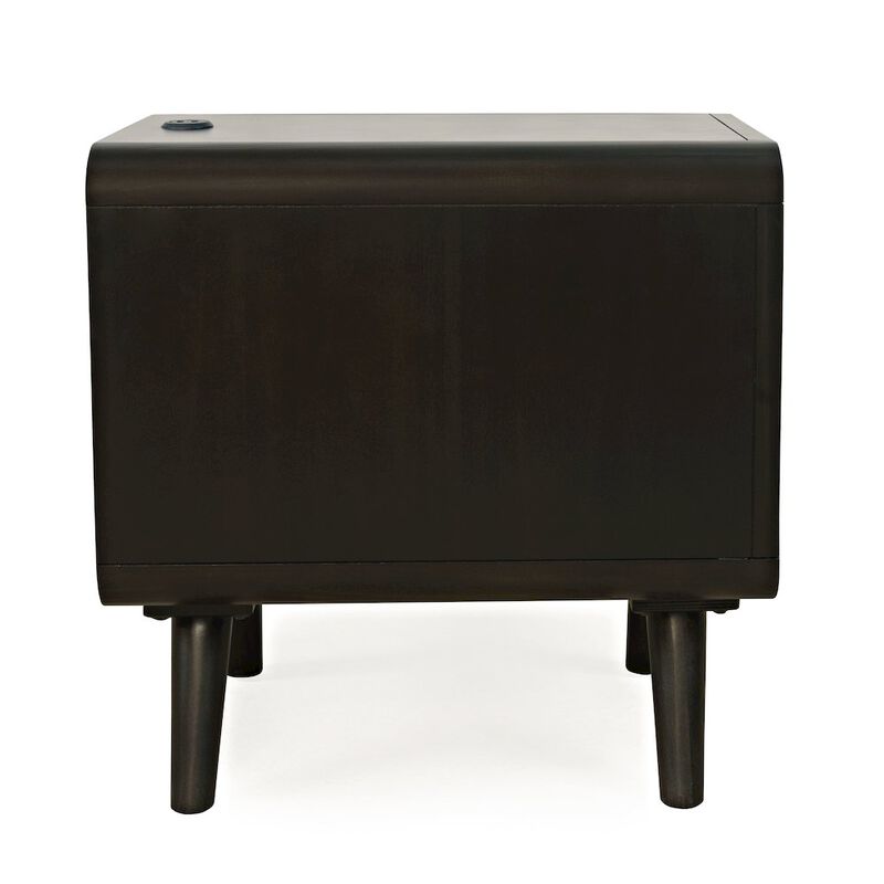 Jofran Marlowe Mid-Century Modern USB Charging Curved Chairside End Table