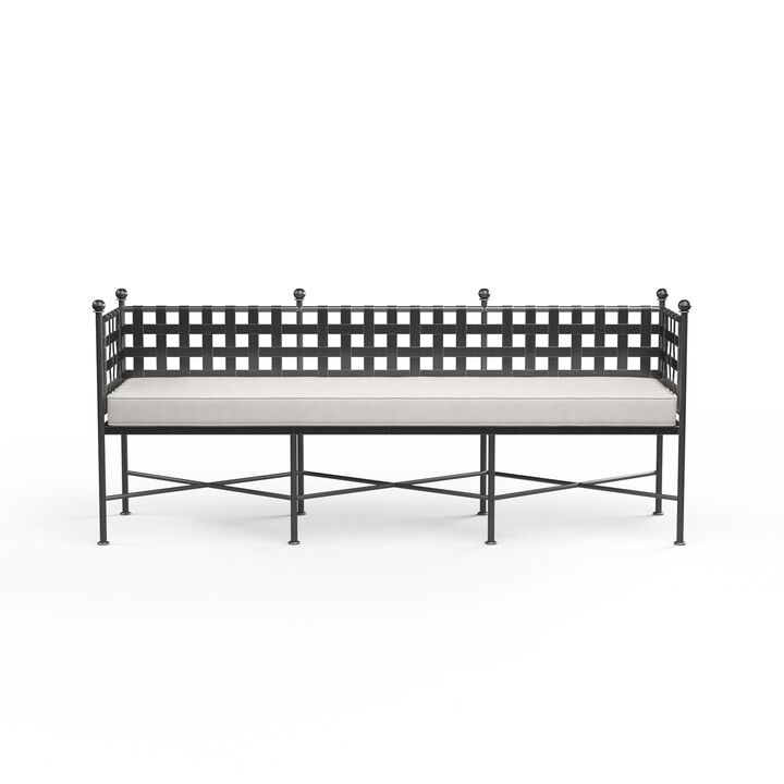 Provence Garden Bench in Canvas Flax w/ Self Welt