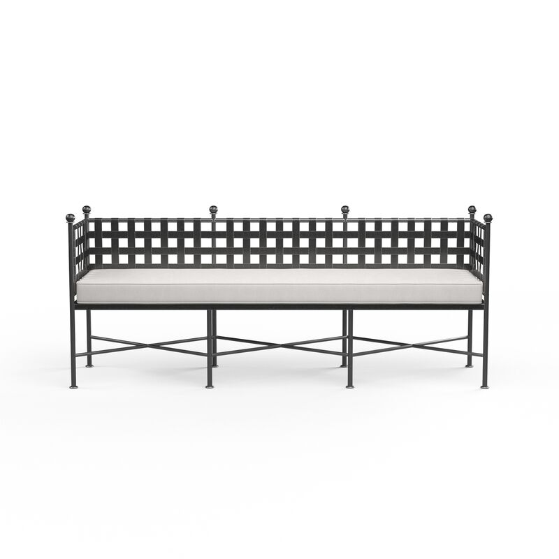 Provence Garden Bench in Canvas Flax w/ Self Welt