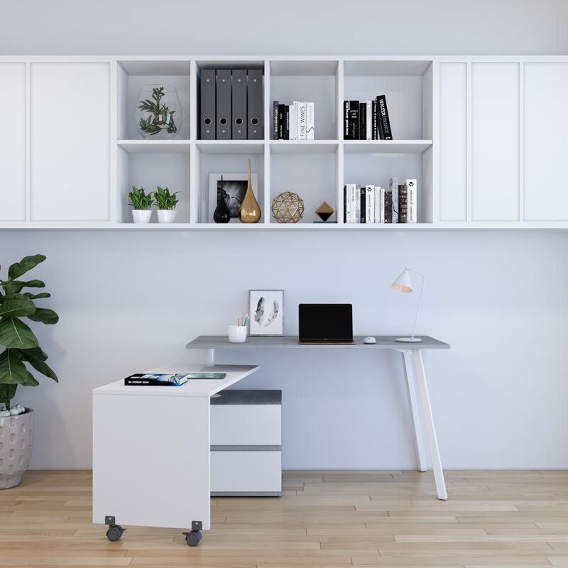 Techni Mobil Rotating Multi-Positional Modern Desk . Color: Gray