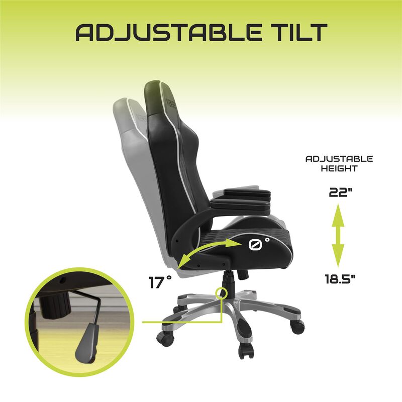 Galaxy Gaming and Office Chair, Black Faux Leather