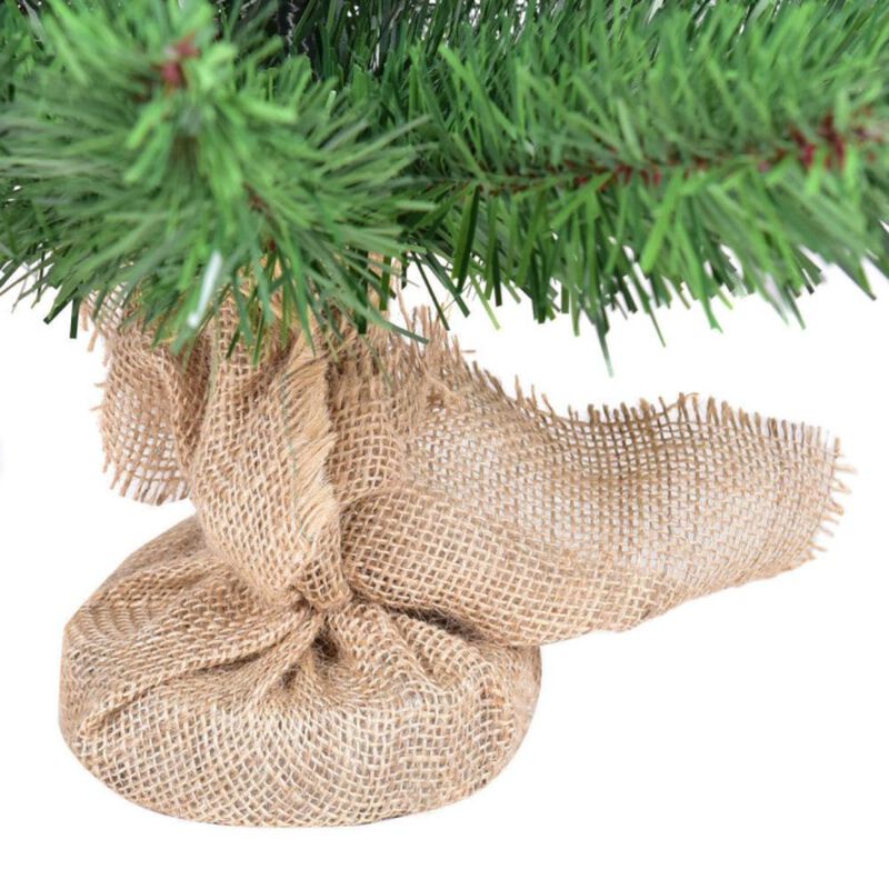 Hivvago 2/3 Feet  Tabletop Unlit Christmas Tree in Burlap Base
