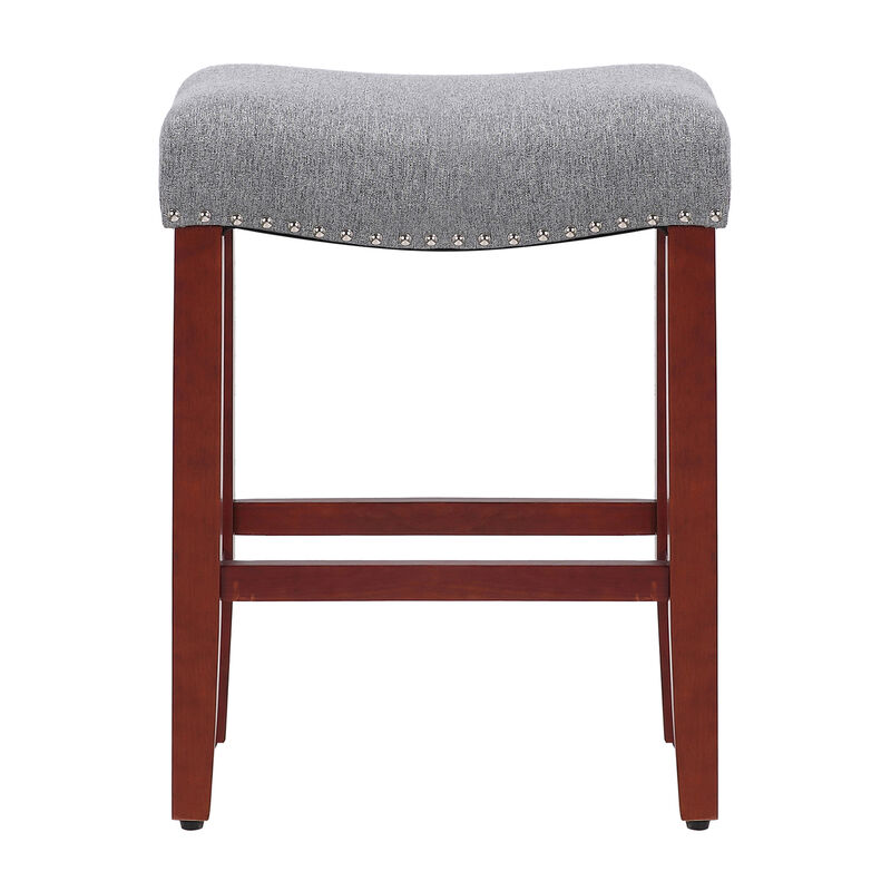 WestinTrends 24" Upholstered Saddle Seat Counter Stool (Set of 2)
