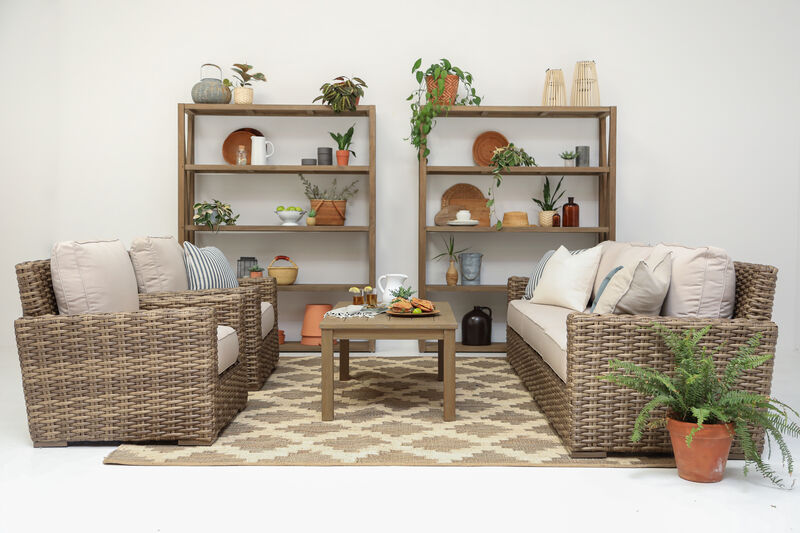 Havana Sofa in Canvas Flax w/ Self Welt