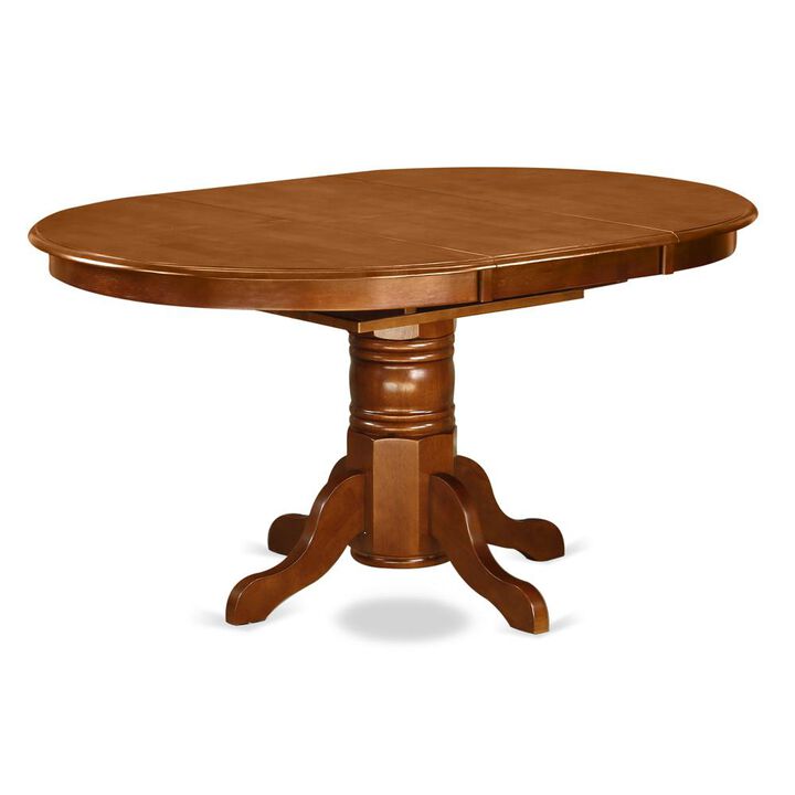 East West Furniture AVML7-SBR-C 7 Pc Dining room set-Oval dinette Table with Leaf and 6 Dining Chairs