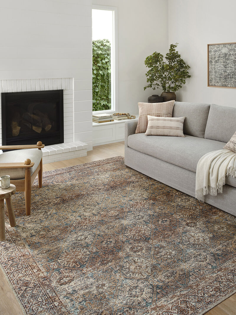 Billie BIL04 Aqua/Rust 10' x 14' Rug