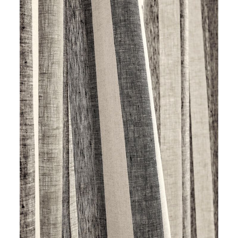 Solino Home 100% Pure Linen Cabana Stripe Curtain for Thanksgiving, Christmas