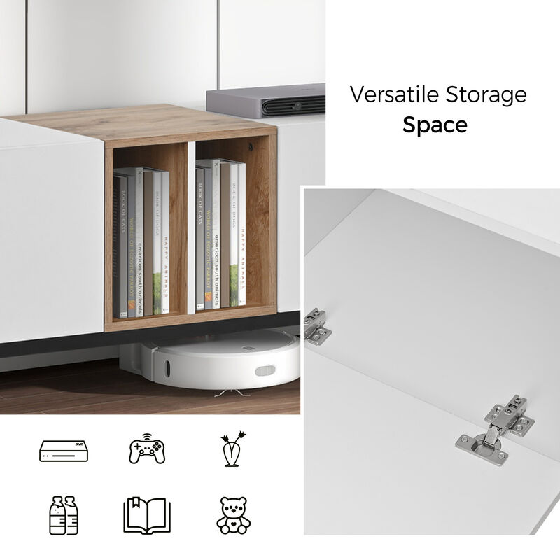 Merax Modern Storage Cabinet TV Stand with 3 Doors
