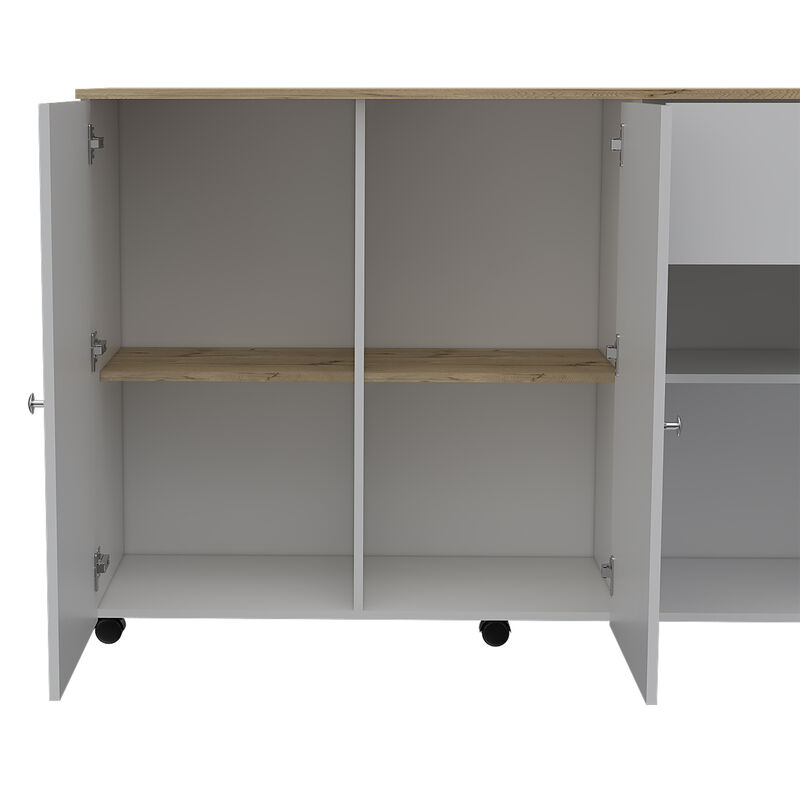 Streamdale Sayville 2-Drawer 2-Shelf Kitchen Island White And Pine