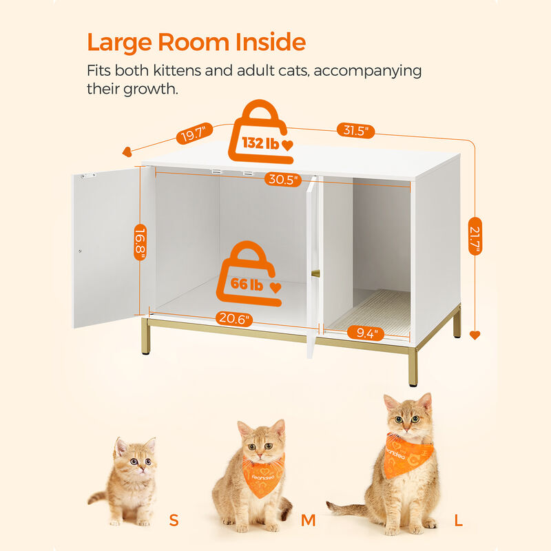 Hidden Cat Litter Box Furniture with Concealed Storage and Stylish Design