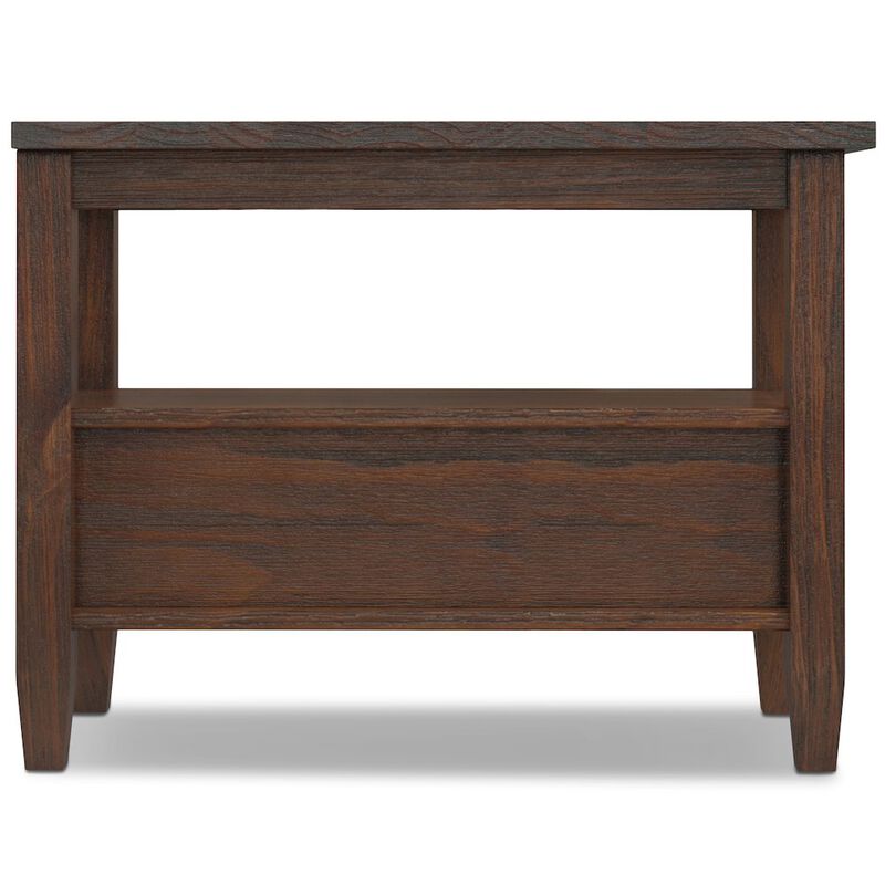 Simpli Home Warm Shaker Solid Wood Narrow Side Table In Distressed Charcoal Brown
