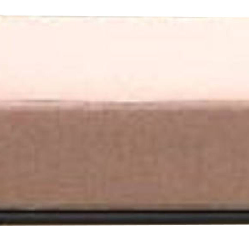 Rain 29 Inch Patio Ottoman, Sectional Design, Black Metal, Pink Fabric - Benzara
