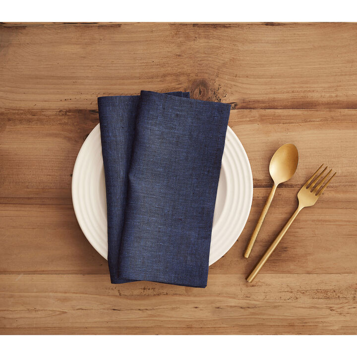 Solino Home 100% Pure Linen Cocktail Napkins Set of 12 | Athena