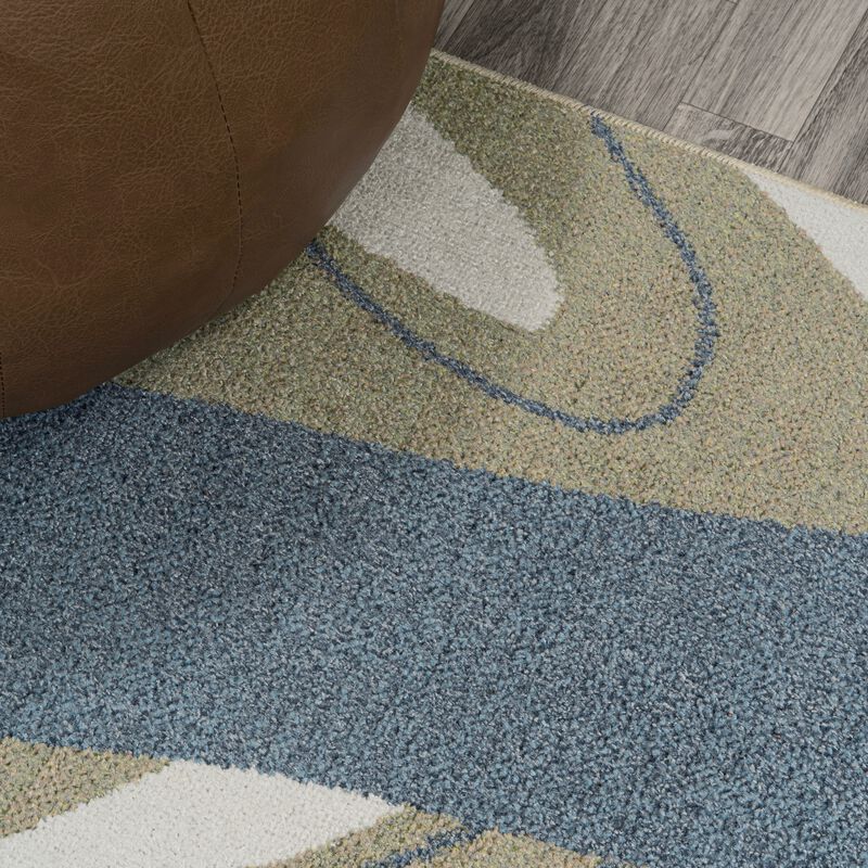 Algae Abstract Glam Botanical Machine-Washable Area Rug