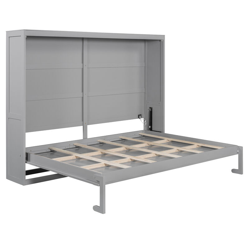 Merax Murphy Bed Wall Bed with LED Lights