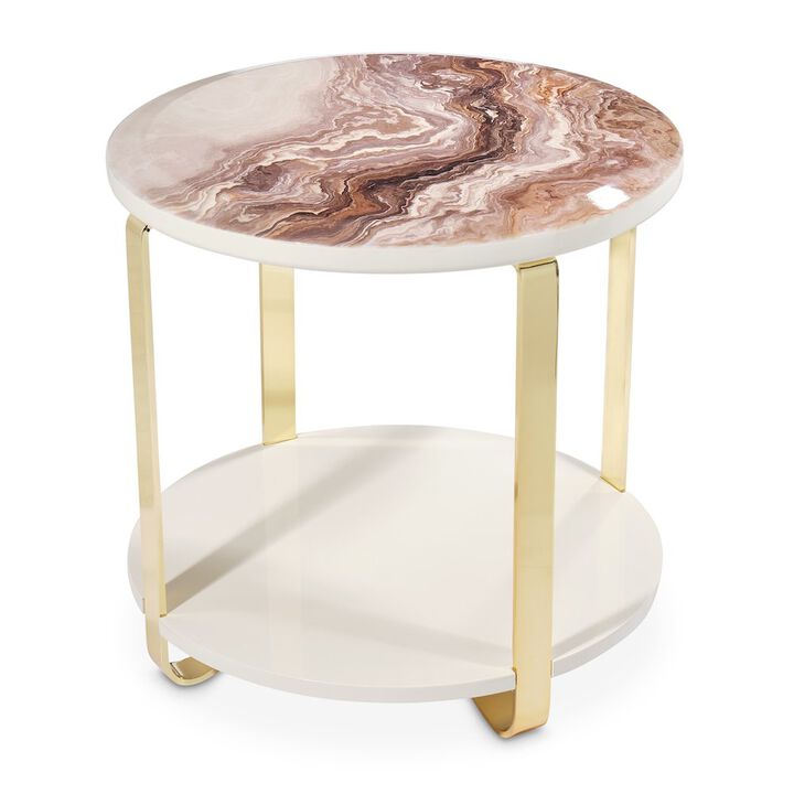 Michael Amini Ariana End Table - Gold