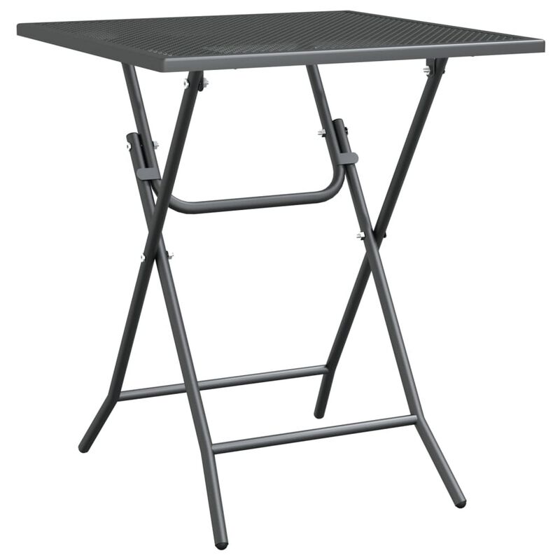 Zofi Outdoor Dining Breakfast Bistro Table, Foldable Mesh Top, Gray - Benzara