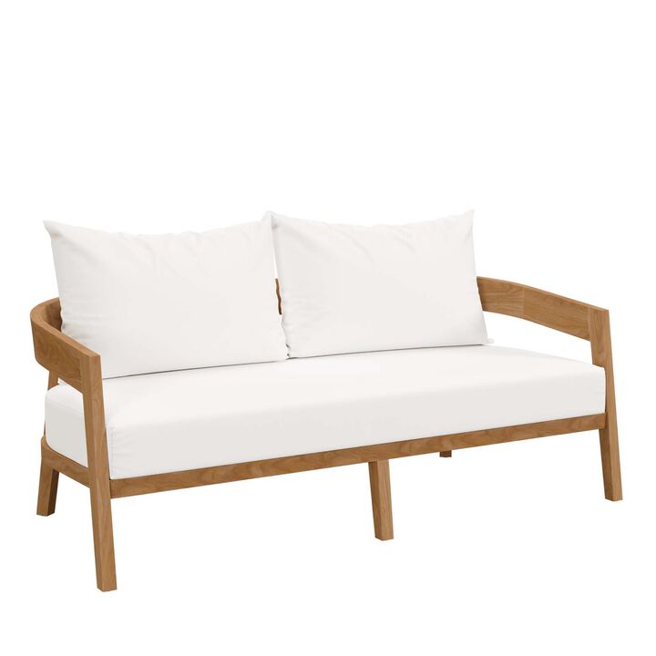 Modway - Brisbane Teak Wood Outdoor Patio Loveseat