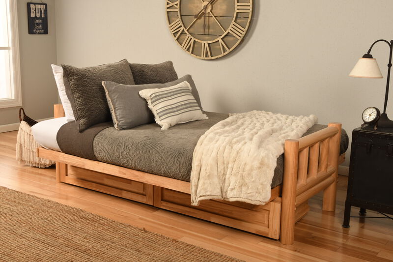 Lodge Futon with Storage Drawers and Canadian Print Mattress