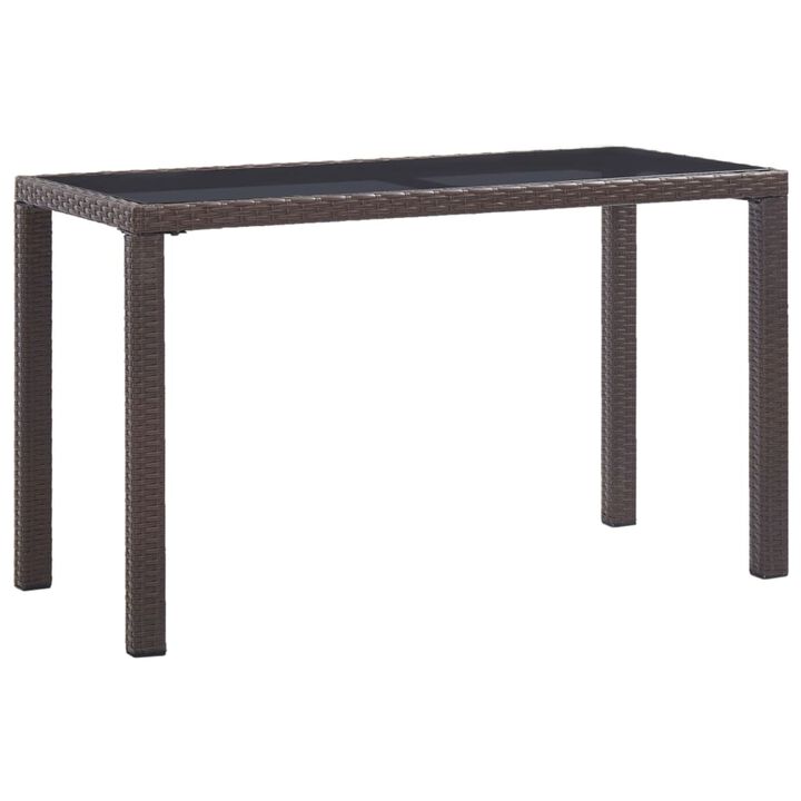 vidaXL Garden Table Brown 48.4"x13.6"x29.1" Poly Rattan