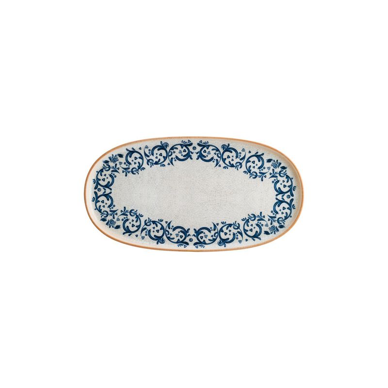 Viento 12" x 6.25" x h:0.75" Oval Decorated Porcelain Platter