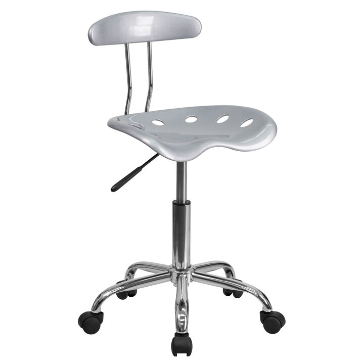 Elliott Vibrant Bright Blue and Chrome Swivel Task Office Chair with Tractor Seat