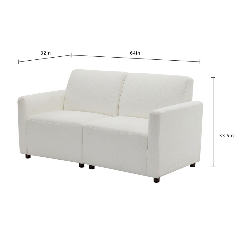 Duvall 2 Piece Modular Sofa - Cream Boucle Performance Fabric