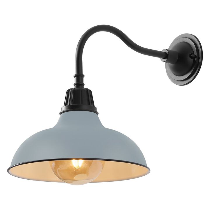 Aurora Farmhouse Industrial Indoor/Outdoor Iron LED Gooseneck Arm Outdoor Sconce