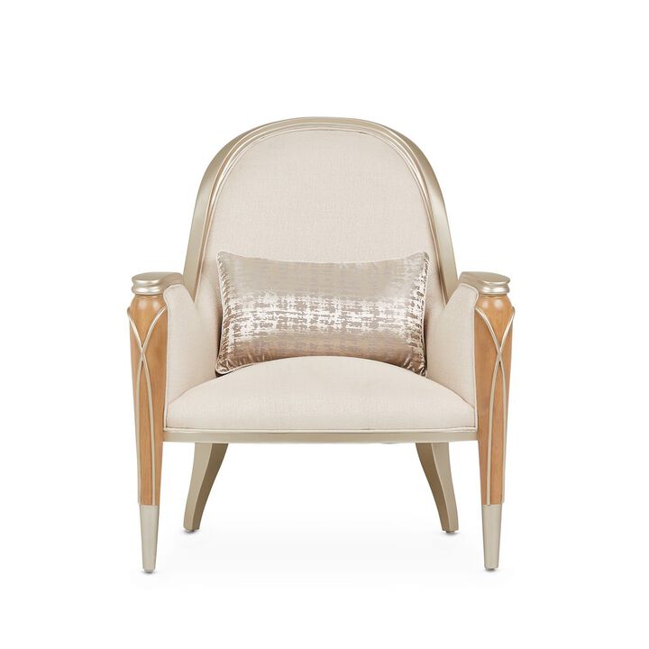 Michael Amini Villa Cherie Accent Chair - Pearl/Caramel