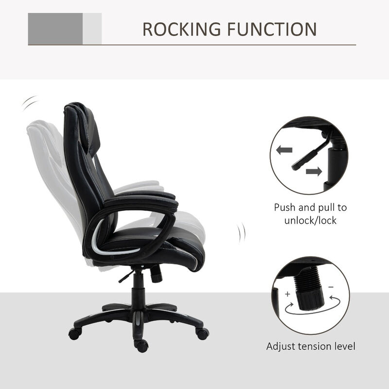 Black Executive Comfort: PU Leather High Back Office Chair