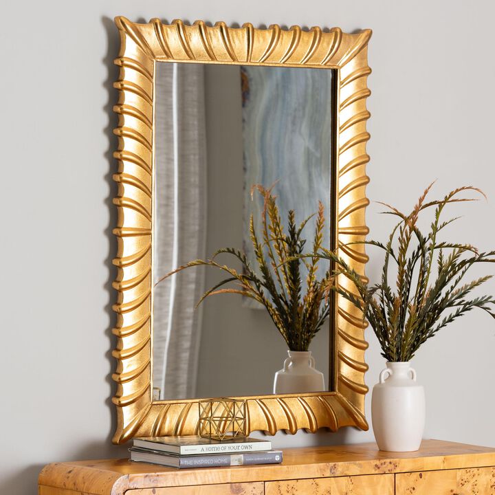 Baxton Studio Ygritte Antique Goldleaf Accent Wall Mirror