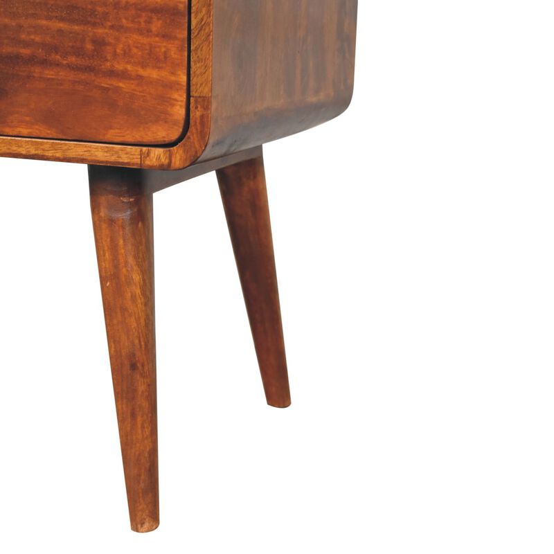 Artisan Furniture Solid Wood Large Curved Chestnut Bedside