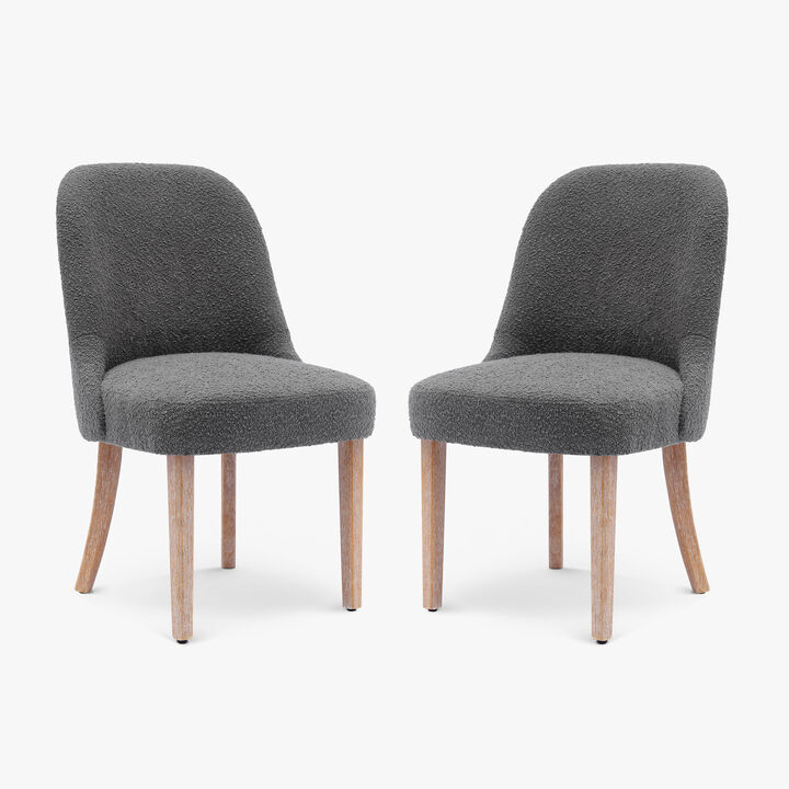 WestinTrends Mid-Century Modern Upholstered Boucle Dining Chair