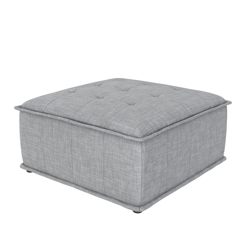 Amos Modular Ottoman for Sectional Sofa, Gray Linen