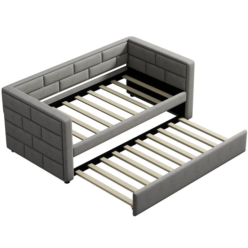 Merax Upholstered Daybed with Padded Back