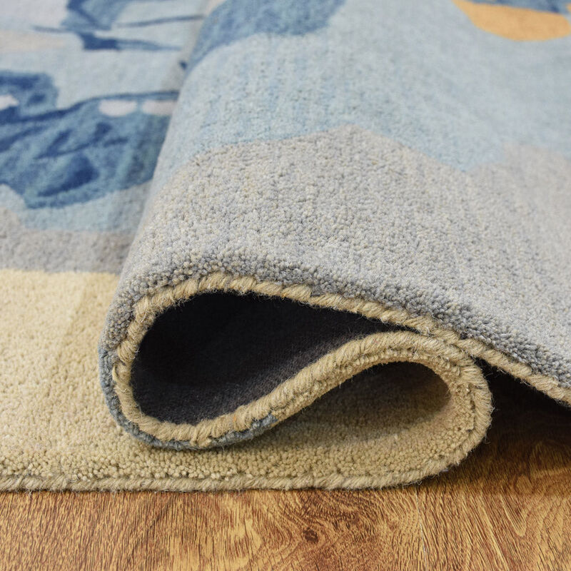 RUGSOTIC CARPETS HAND TUFTED WOOL ECO-FRIENDLY AREA RUGS  - 5'x8', Rectangle Shape, Multicolor, Abstract Modern Design, High Pile Thick Handmade Area Rugs for Living Room, Bed Room (K00S18)