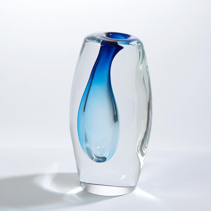 Offset Vase Small Blue