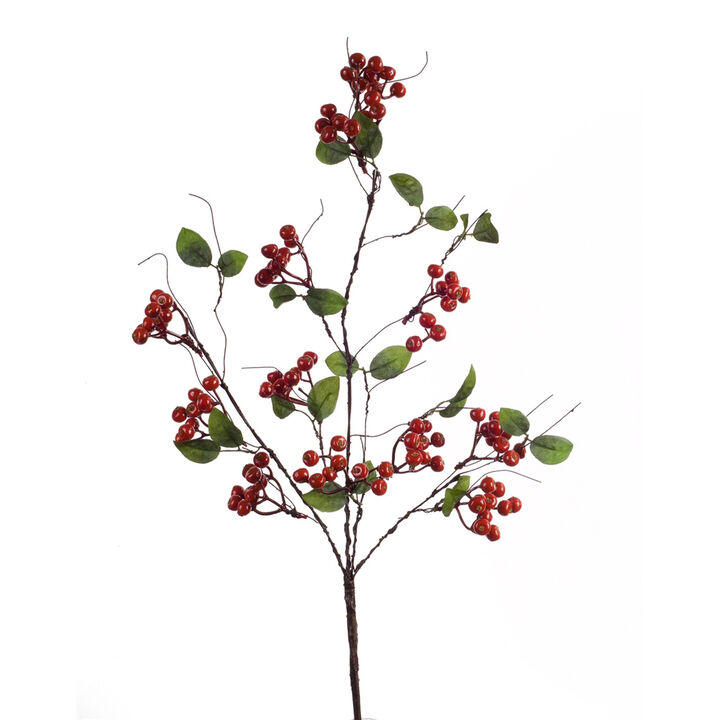 Set of 12 Boxwood Berry Twig Sprays for Holiday, Seasonal, and Home Decor