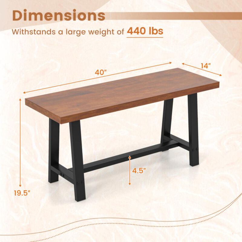 Hivvago Dining Bench 2/3 Person Entryway Shoe Bench with Metal Frame