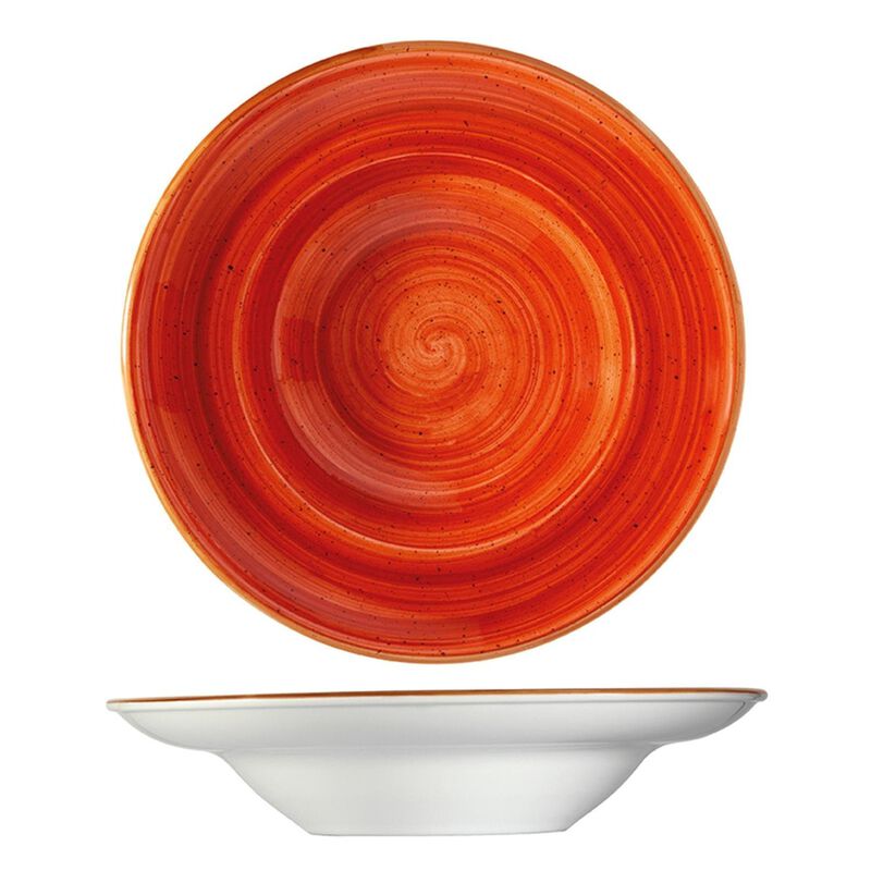 Terracota dia.10.75" h:2.25" 16 oz. Round Terracotta Porcelain Bowl (Set of 2)