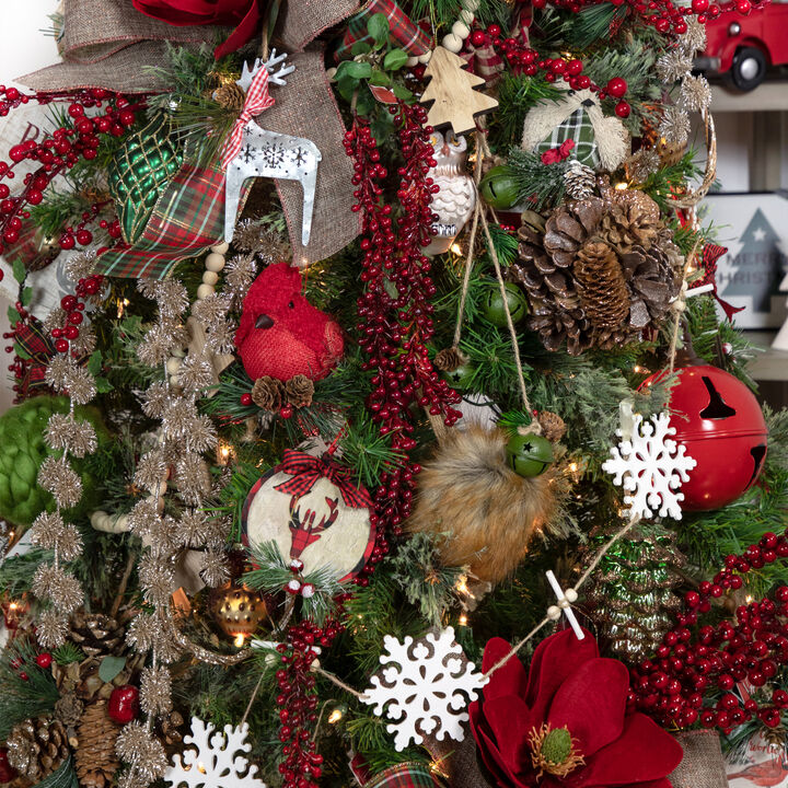4' White Snowflakes on Jute Rope Hanging Christmas Garland